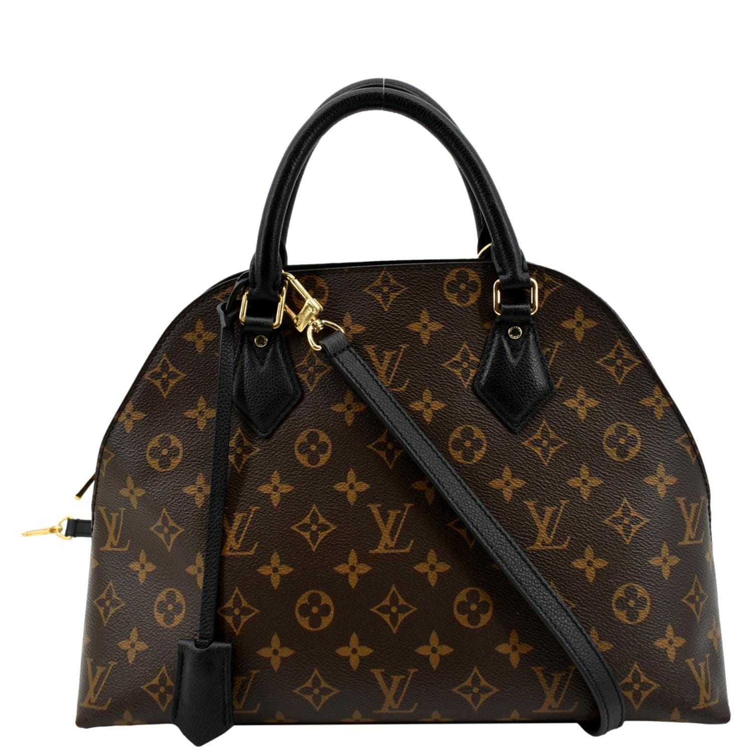 LOUIS VUITTON. Alma handbag in monogrammed leather and b…