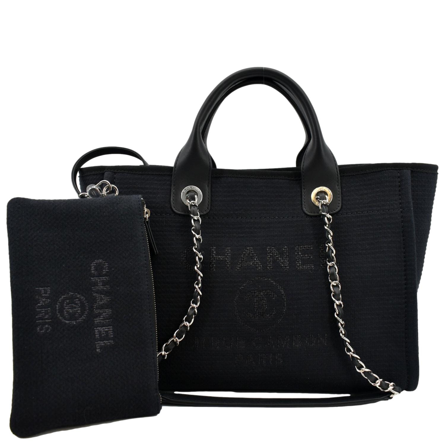 CHANEL North South Deauville Tote Glazed Calfskin Small