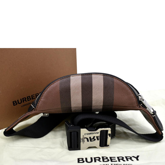 BURBERRY: Cason bum bag in coated cotton - Beige
