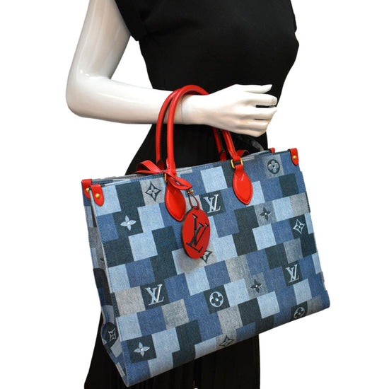 Louis Vuitton ONTHEGO GM Tote Shoulder Bag M44992 Denim Blue Monogram Woman  New 