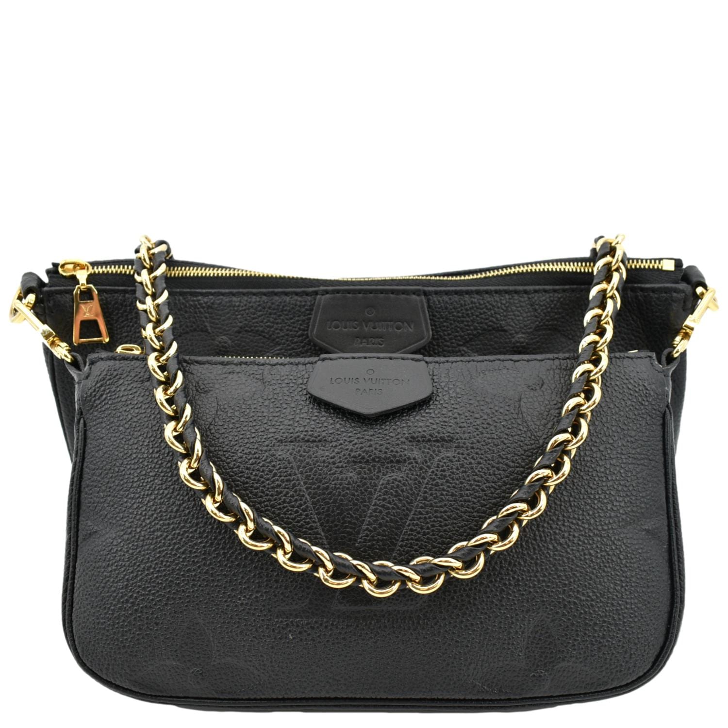 LOUIS VUITTON Multi Pochette Accessories Empreinte Clutch Bag Black