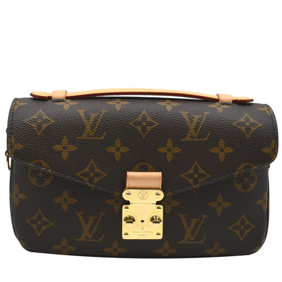 LOUIS VUITTON POCHETTE METIS EAST WEST MONOGRAM CANVAS LEATHER CHAIN BAG  MINT