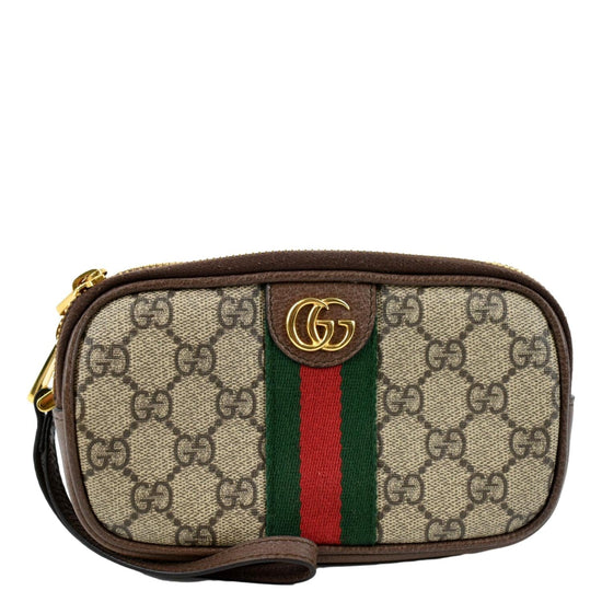 GUCCI Ophidia GG Supreme Monogram Web Passport Case Wallet Beige 59891