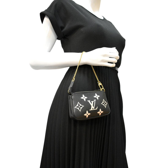 New Louis Vuitton MINI POCHETTE M80732 Black Empreinte Bicolor