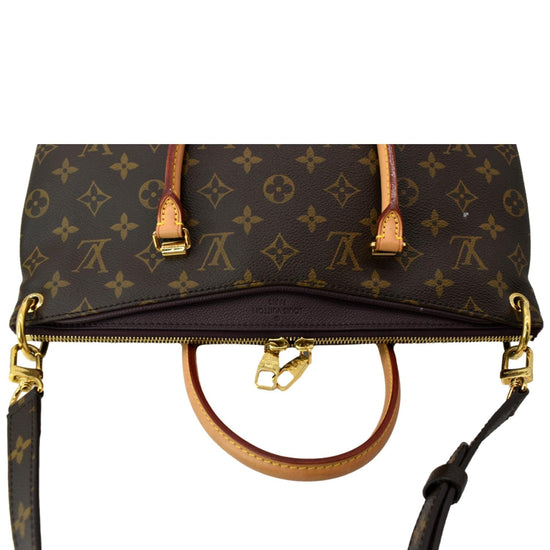 LOUIS VUITTON Noisette Monogram Canvas Pallas Bag MM, Black, SD3144