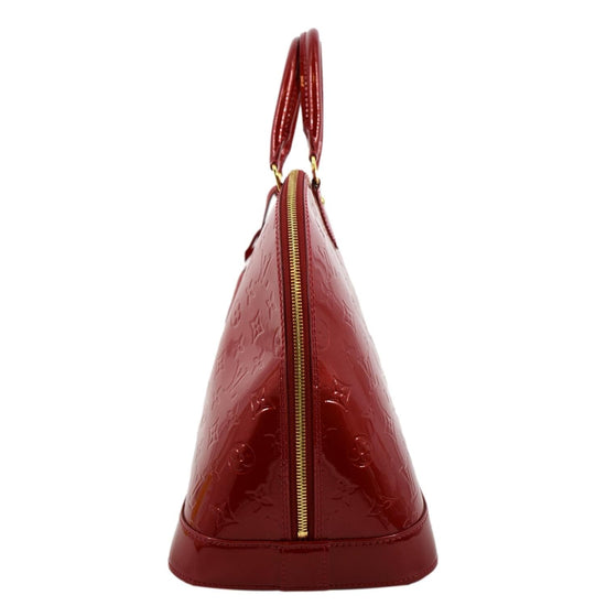 LOUIS VUITTON M93595 Vernis Alma GM Hand Bag Bordeaux Red Ex++