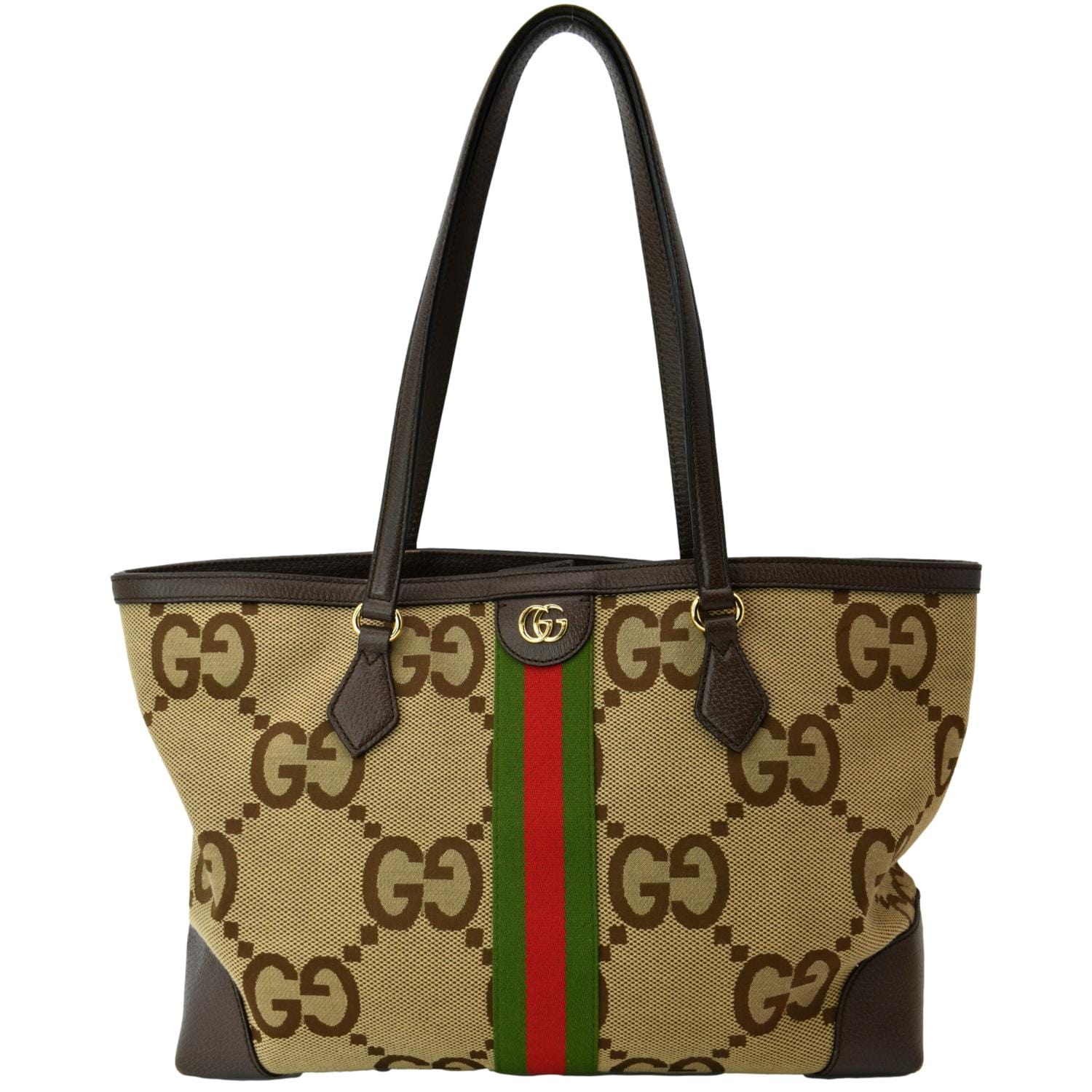 Gucci Large Beige/Tan GG Coated Canvas/Leather Ophidia Tote Bag with pouch  - A World Of Goods For You, LLC