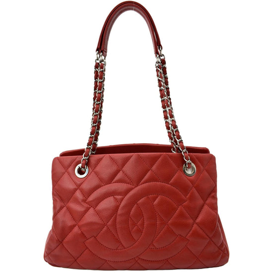 CHANEL Red Quilted Timeless CC Tote Caviar SHW_Chanel_BRANDS_MILAN