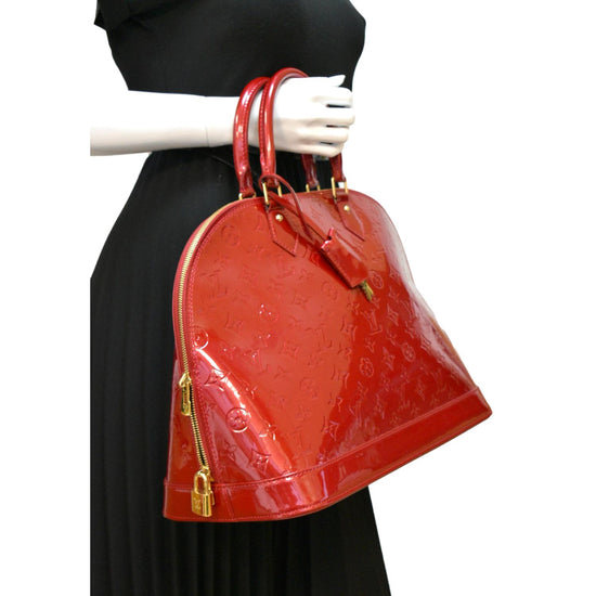 Red Monogram Vernis Alma GM Handbag
