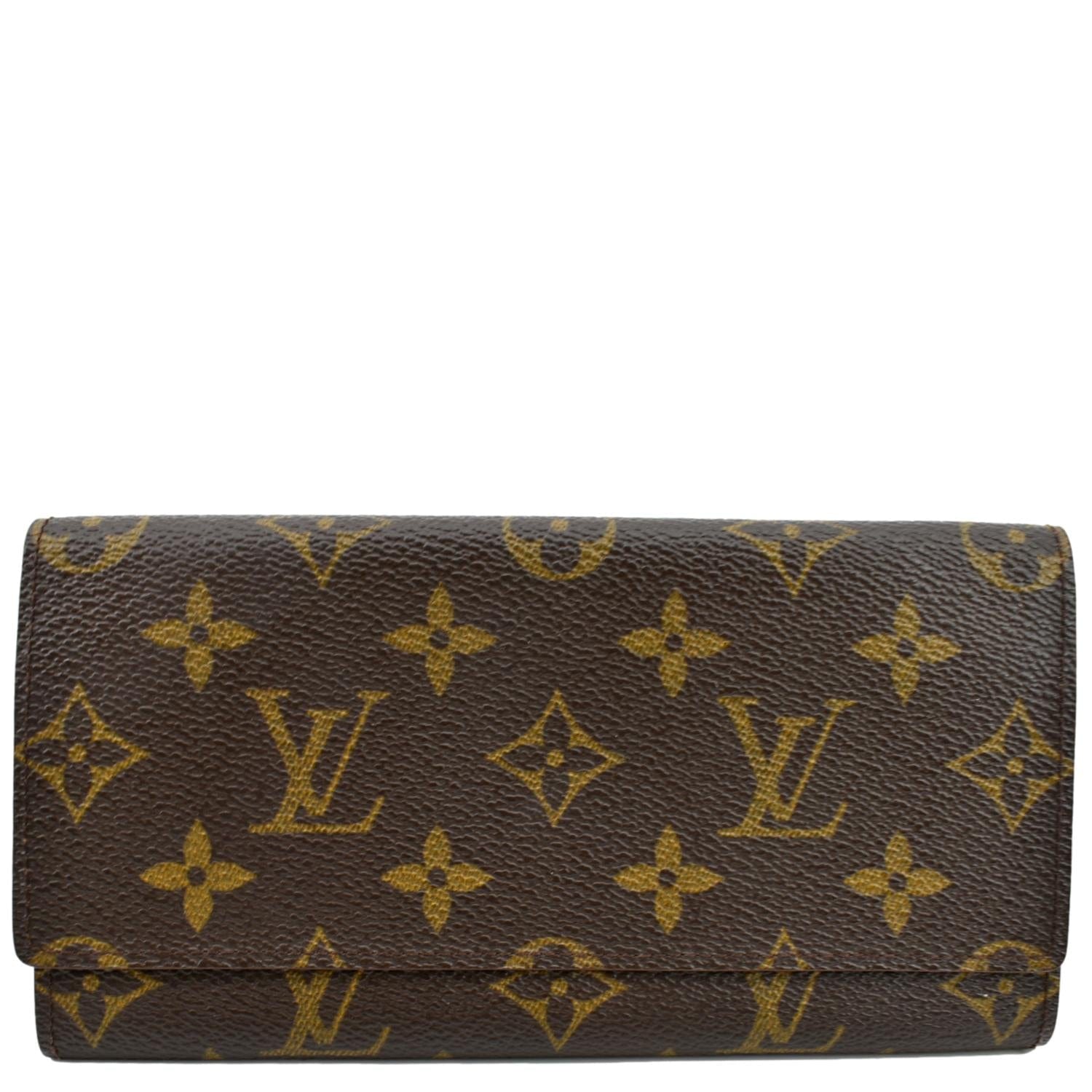 Louis Vuitton Fold Over Monogram Canvas Wallet in Brown