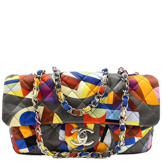 Chanel Multicolor Nylon Coco Color Flap Medium Q6B49321M7000