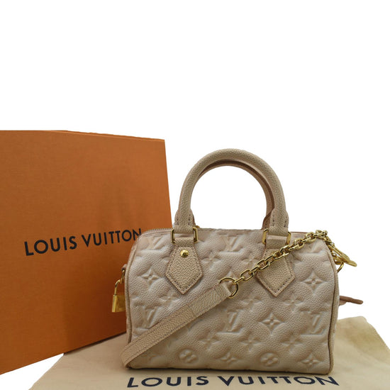 LOUIS VUITTON Speedy 20 Stardust Monogram Embossed Shoulder Bag Beige