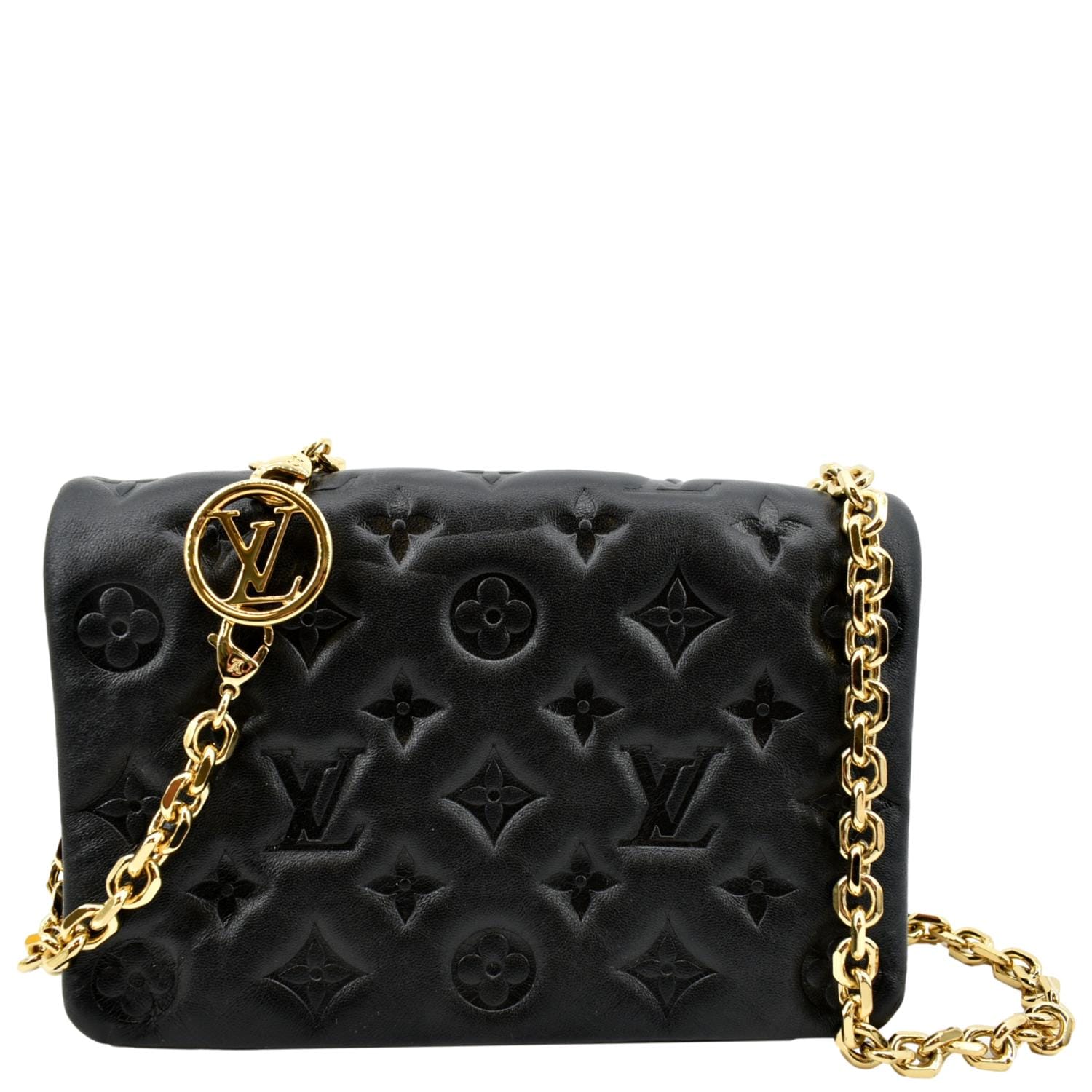 LOUIS VUITTON Coussin Monogram Embossed Pochette Crossbody Bag Rose Pi