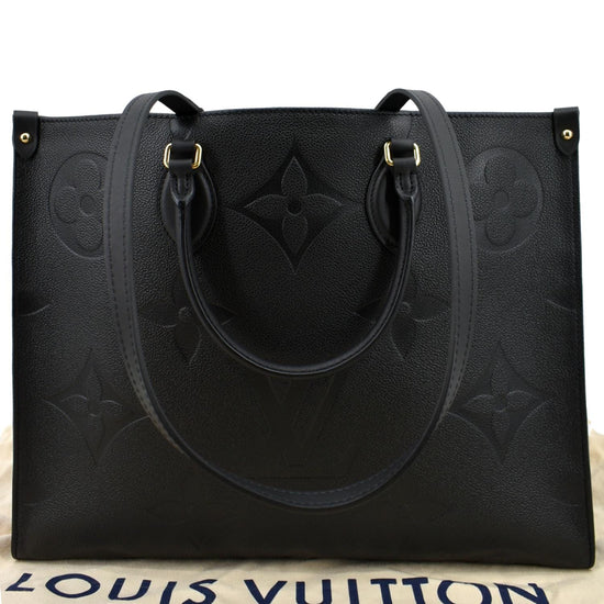 LOUIS VUITTON Onthego GM Monogram Empreinte Leather Tote Bag Black