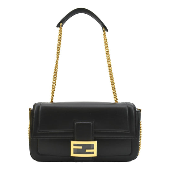 FENDI Limited Edition Baguette Clasp Dark Denim/Chrome/Enamel Fabric Hobo  Bag