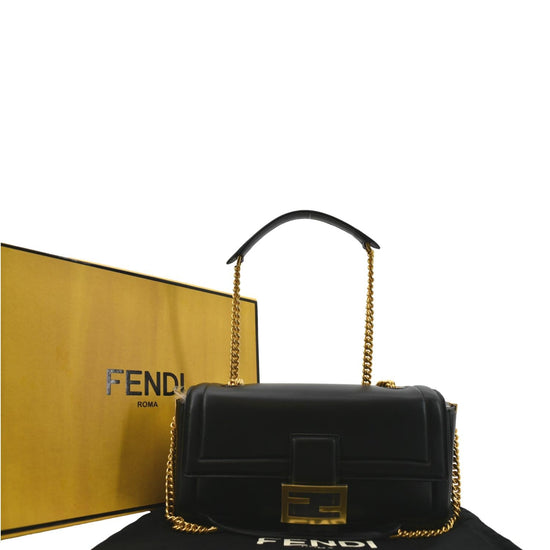 FENDI Limited Edition Baguette Clasp Dark Denim/Chrome/Enamel Fabric Hobo  Bag