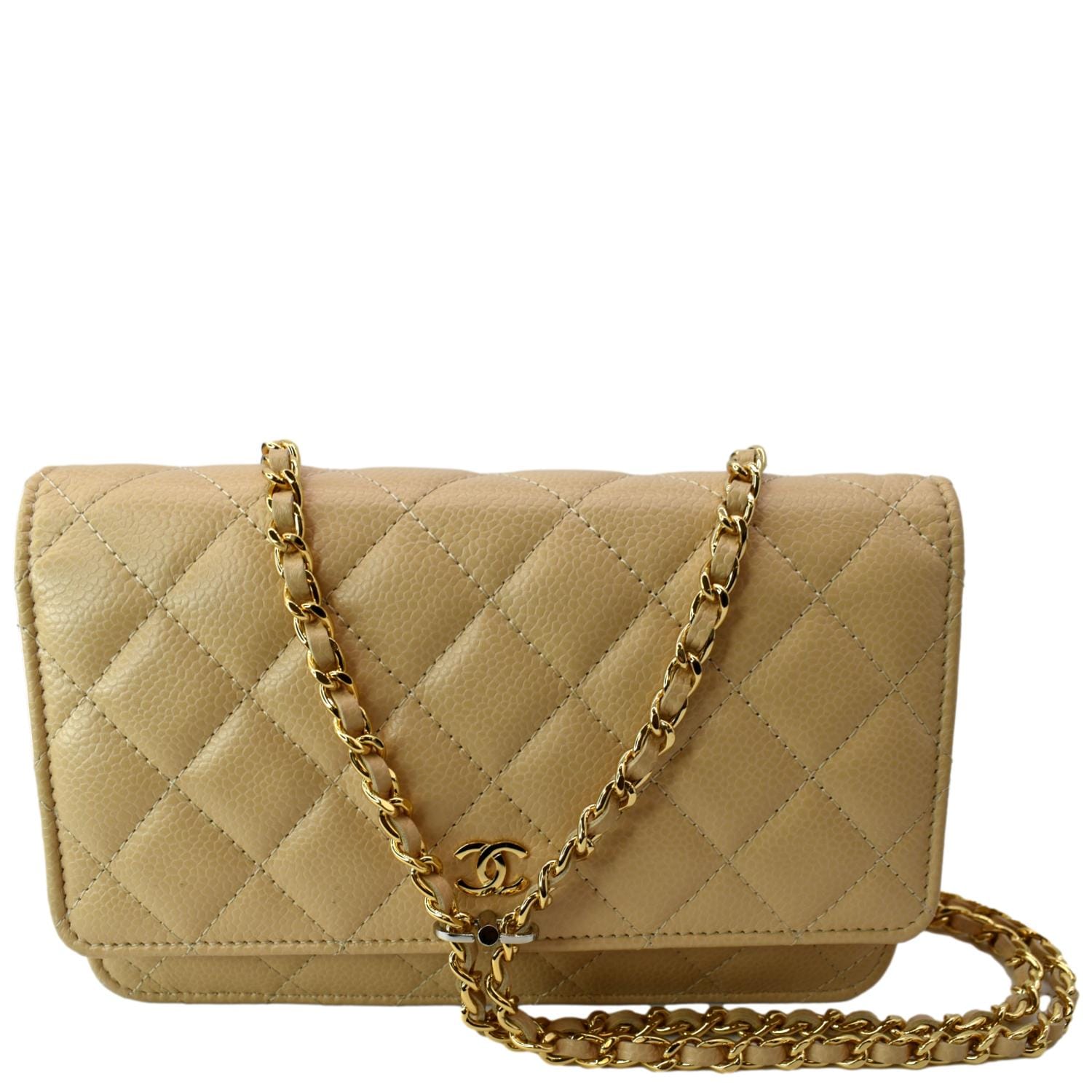 Chanel Lambskin Quilted Chanel 19 Wallet on Chain Woc Brown