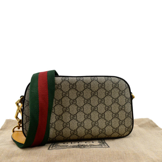 Gucci Messenger Supreme Web GG Brown/Red/Green in Canvas with