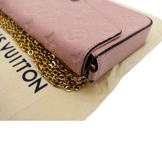 LOUIS VUITTON Pochette Felicie Monogram Empreinte Chain Wallet Red - DD6308  - Sold 