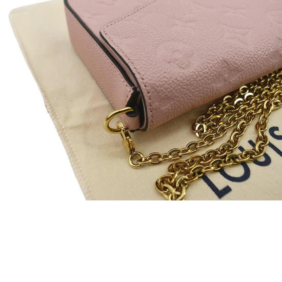 LOUIS VUITTON Empreinte Pochette Felicie Chain Wallet Rose Poudre 1275899