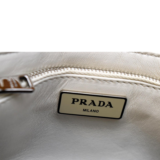 Prada Borsa Pocket Con Nappa Leather Shoulder Bag White