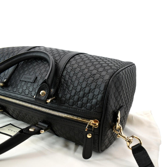 GUCCI Microguccissima Leather Boston Bag Black 449646