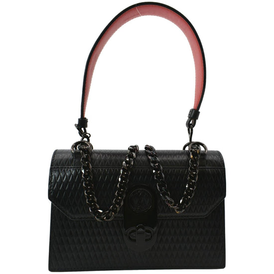 Christian Louboutin Black Leather Elisa Top Handle Crossbody Bag
