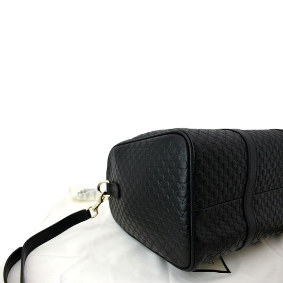 Gucci Nice Microguccissima-Leather Boston Bag in Black