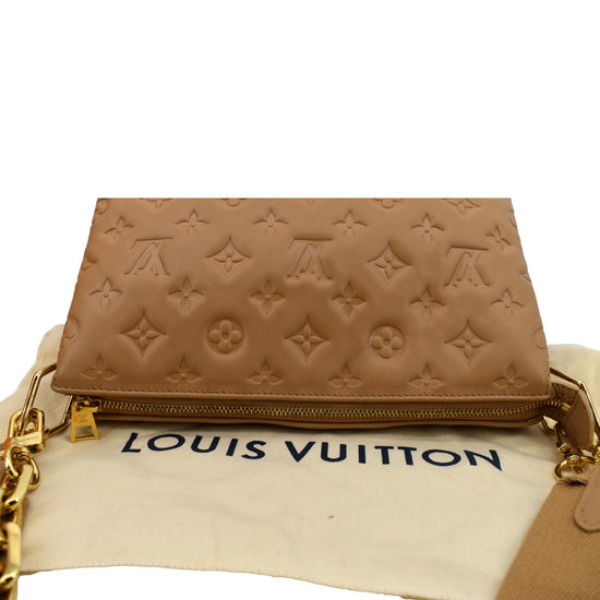 Louis Vuitton LV Unisex Coussin PM Camel Monogram-Embossed Puffy Lambskin  Calfskin - LULUX