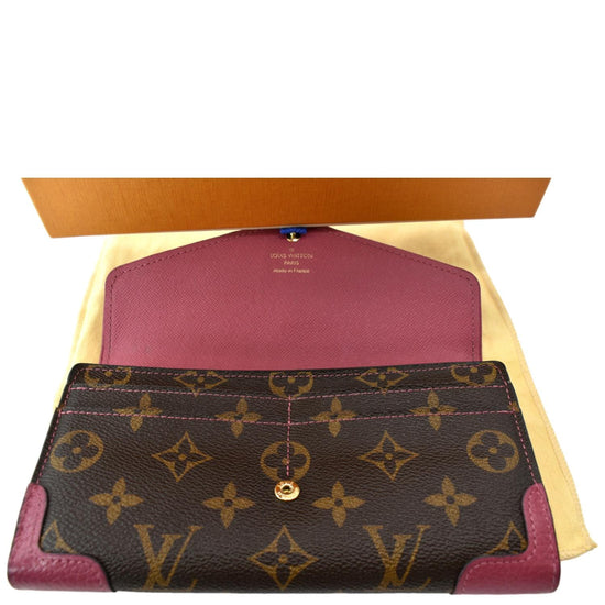 Louis Vuitton Wallet Portefeuille Sarah Retiro M61184 Cerise Monogram Red  MI1157,  in 2023