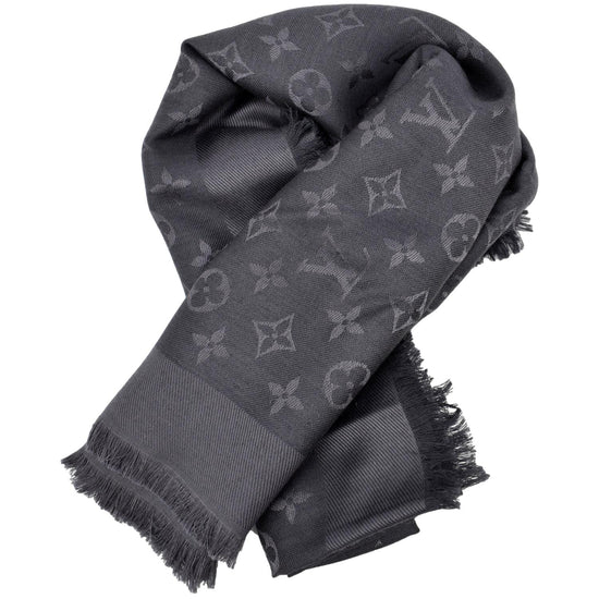 louis vuitton scarf grey