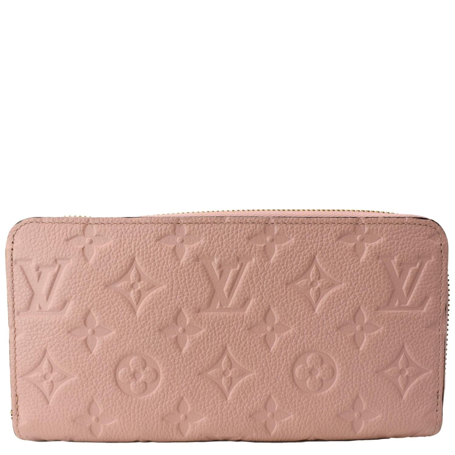 AuthenticLouis Vuitton Empreinte Rose Poudre Pink Leather Clemence Zippy  Wallet