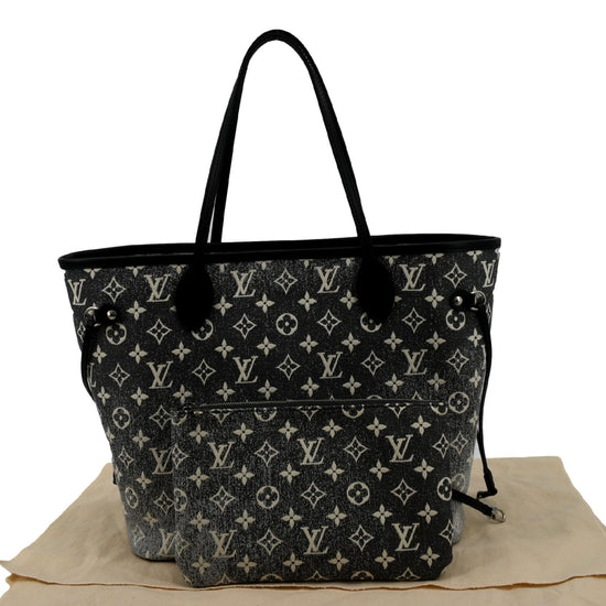 Louis Vuitton M21465 Neverfull MM Bags Denim Textile Jacquard Gray