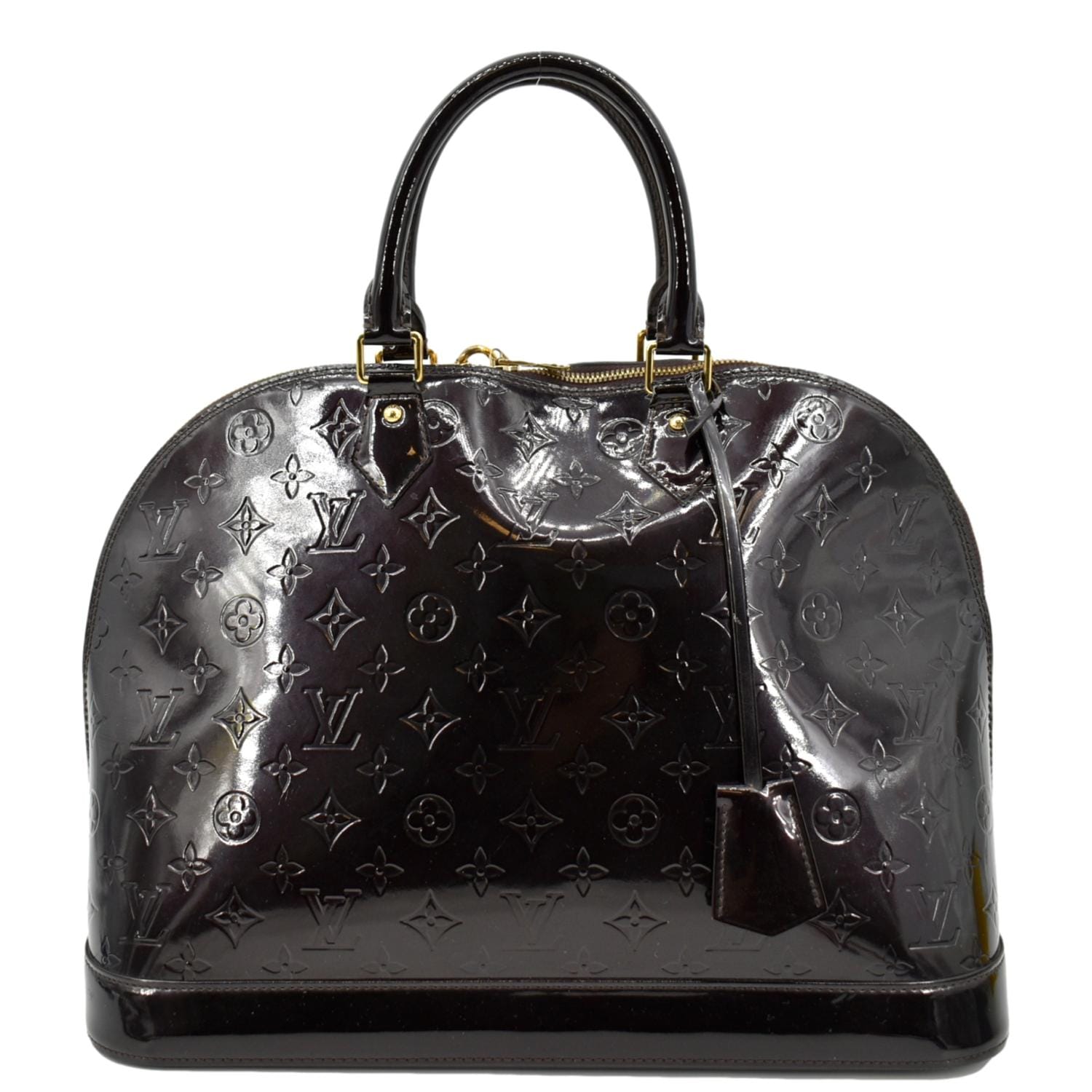 LV LV Women Alma BB Handbag in Metallic Monogram Vernis Patent  Leather-Silver in 2023