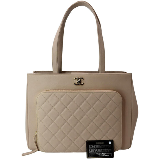 Chanel Business Affinity Large, Beige Caviar with Gold Hardware, Preowned  in Dustbag WA001