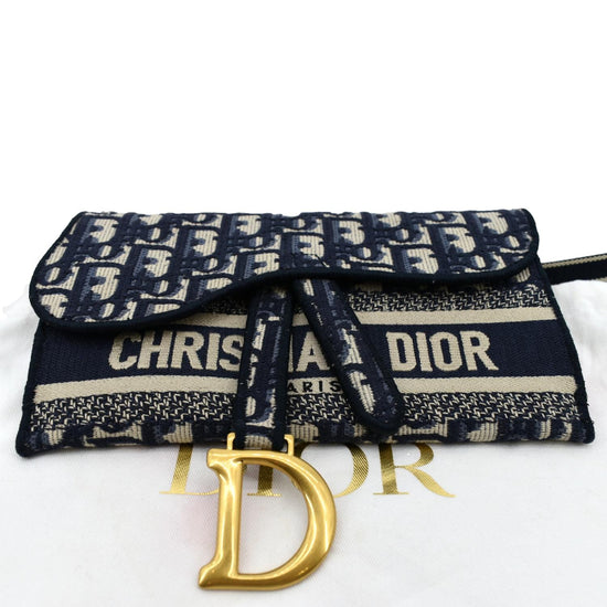 DIOR SADDLE POUCH Blue Dior Oblique Jacquard