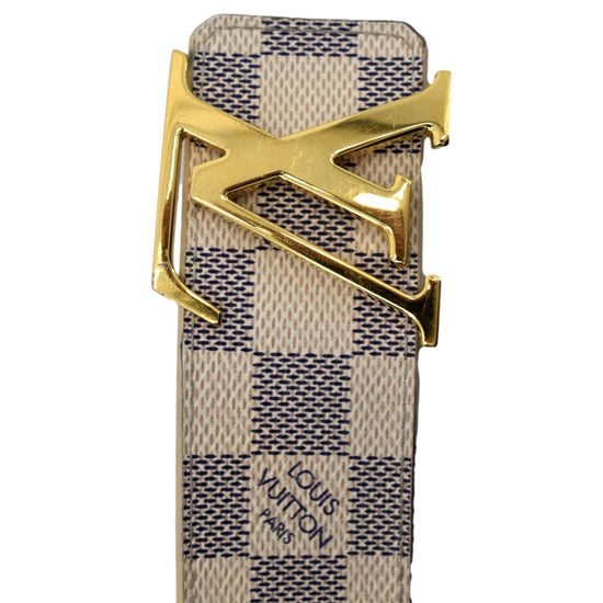 Louis Vuitton Cream Damier Azur LV Belt