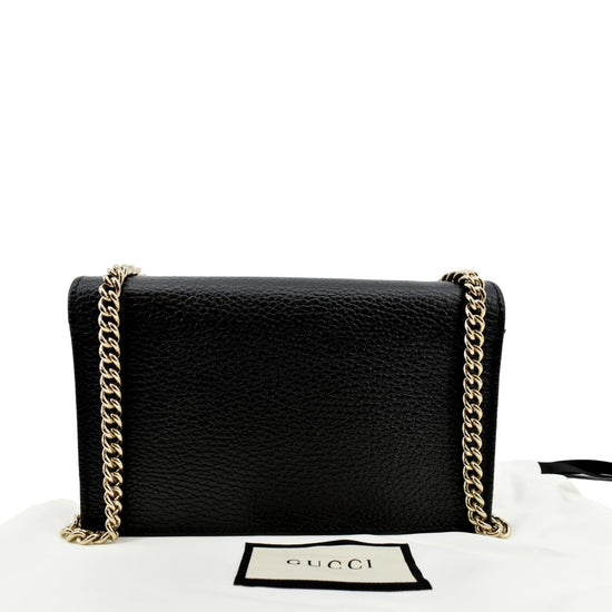 Interlocking leather crossbody bag Gucci Black in Leather - 27545360
