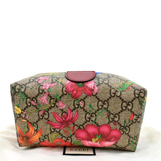 Gucci GG Flora Ophidia Cosmetic Bag in Beige –