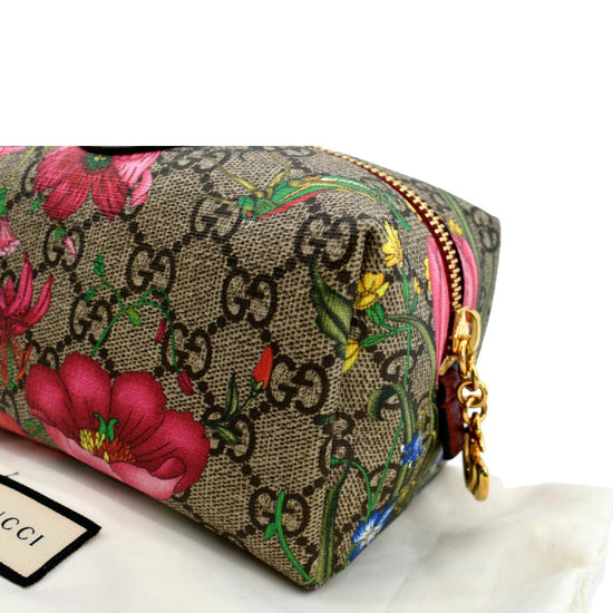 Gucci GG Flora Ophidia Cosmetic Bag in Beige –