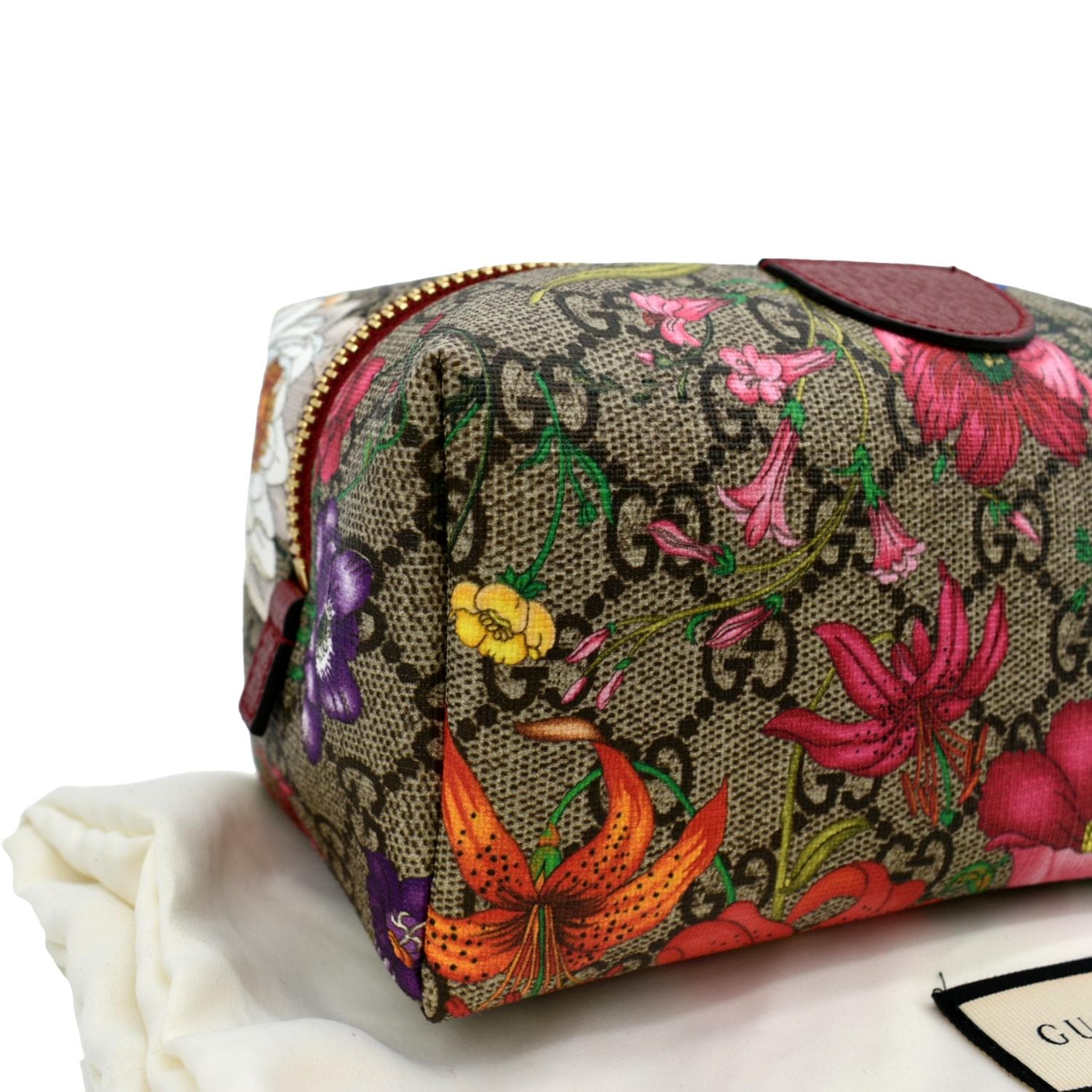 Gucci Ophidia Floral GG Supreme Monogram Cosmetic Case