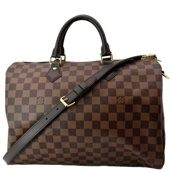 Louis Vuitton Speedy Bandouliere Damier Ebene 35 Brown in Coated  Canvas/Leather with Gold-tone - US