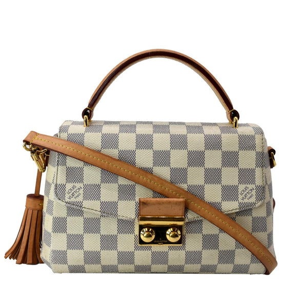 Louis Vuitton Neutrals, Pattern Print Damier Azur Croisette Shoulder Bag