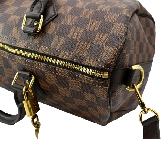 Louis Vuitton Speedy Bandouliere Damier Ebene 35 Brown in Coated  Canvas/Leather with Gold-tone - GB