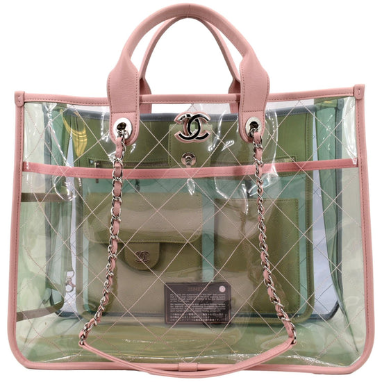 Chanel Vintage - 2018 Quilted PVC Large Coco Splash Shopping Tote Bag -  Blue - PVC Handbag - Luxury High Quality - Avvenice