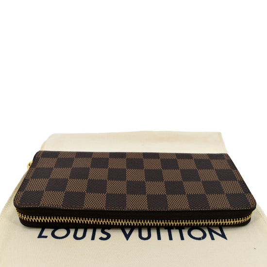 Date Code & Stamp] Louis Vuitton Damier Ebene Clemence Zippy Long Wallet