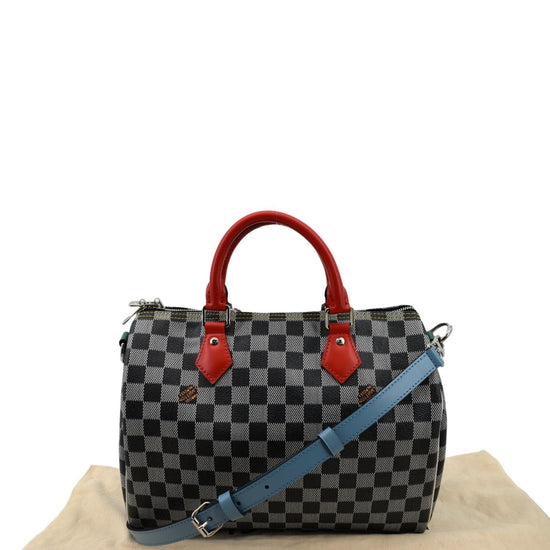 LOUIS VUITTON Speedy 30 Bandouliere Damier Shoulder Bag Black White, Brown  Louis Vuitton x Supreme Camouflage Belt Bag PM
