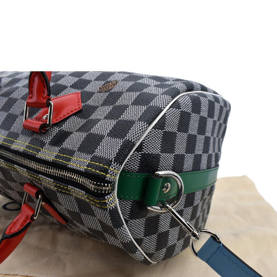 LOUIS VUITTON Damier Speedy Bandouliere 30 Black White 708173