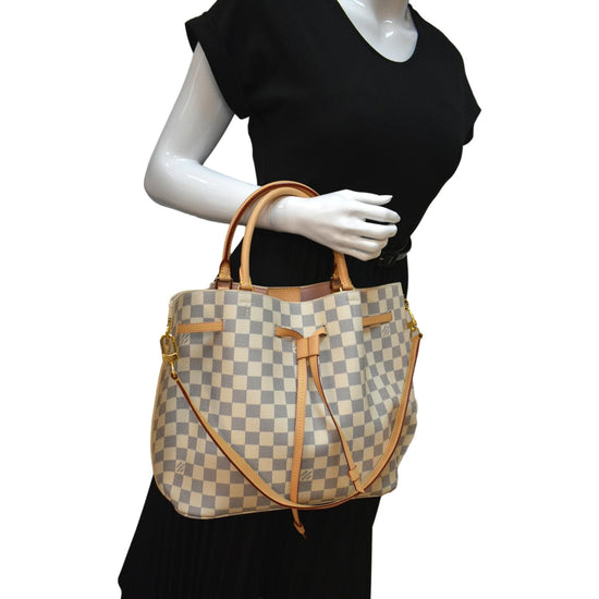 LV DAMIER AZUR GIROLATA BUCKET BAG FULL LEATHER, Luxury, Bags