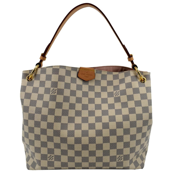 LOUIS VUITTON Graceful PM Damier Azur Shoulder Bag White